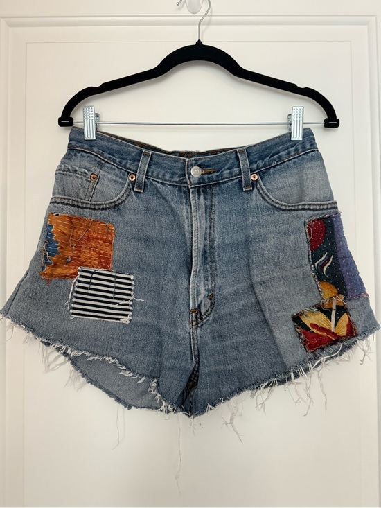 Levi's Pants - Levi’s Patchwork Denim Cutoff High Waisted Shorts